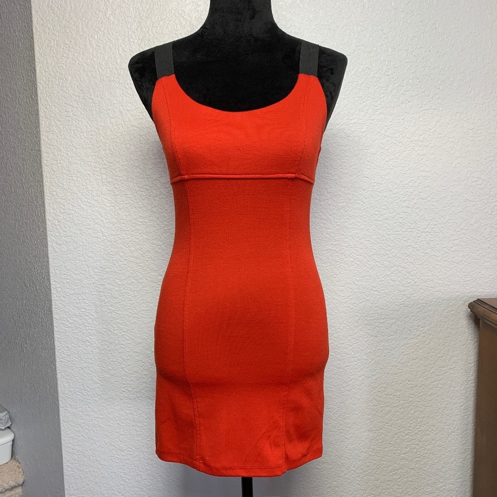 Papaya Scoop Neck Bodycon Dress